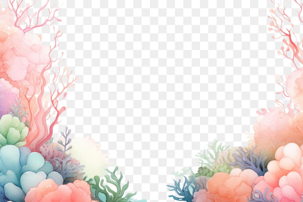 PNG Cute coral outdoors painting pattern.