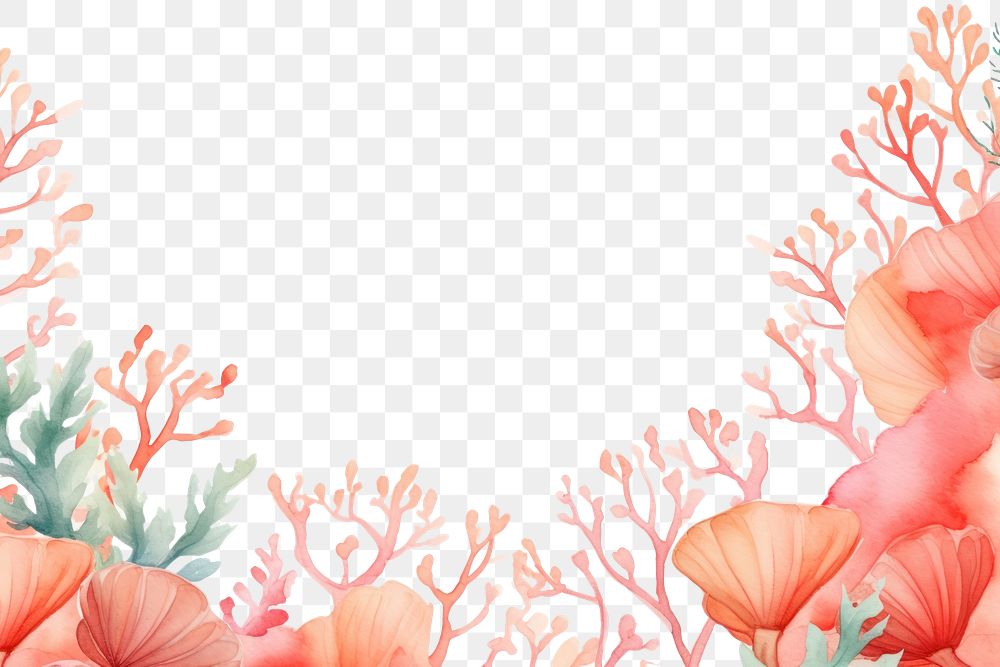 PNG Cute coral outdoors painting pattern.