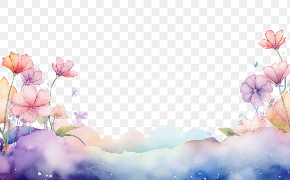 PNG Cute magical cosmos outdoors painting pattern.
