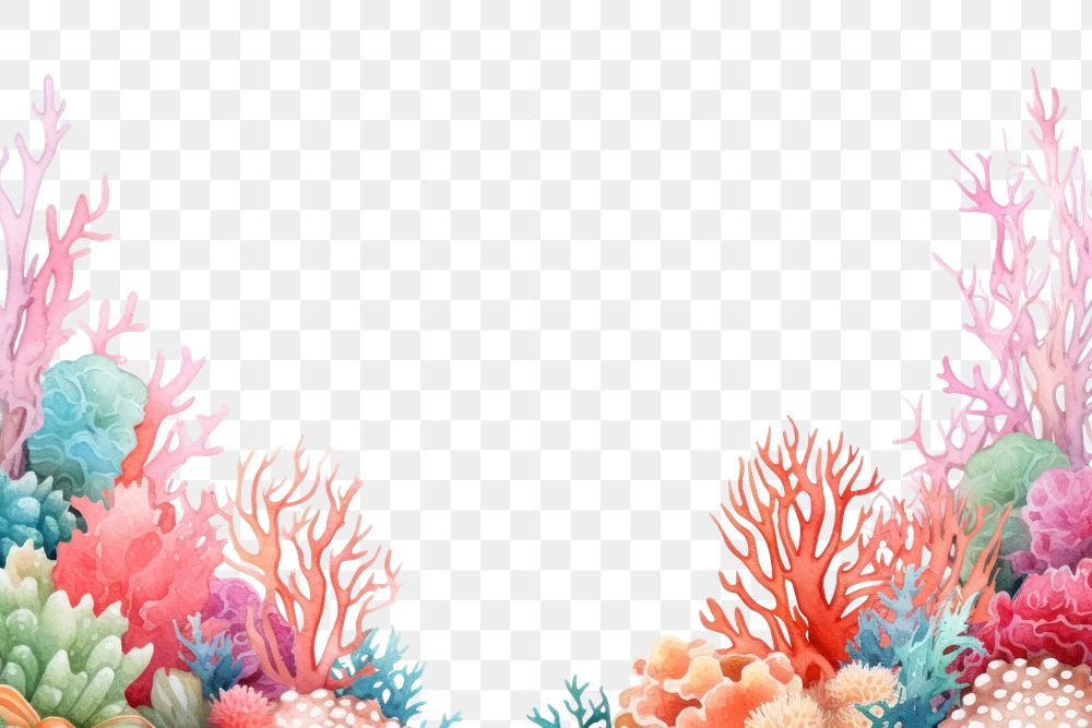 PNG Cute neon coral reef outdoors painting nature.