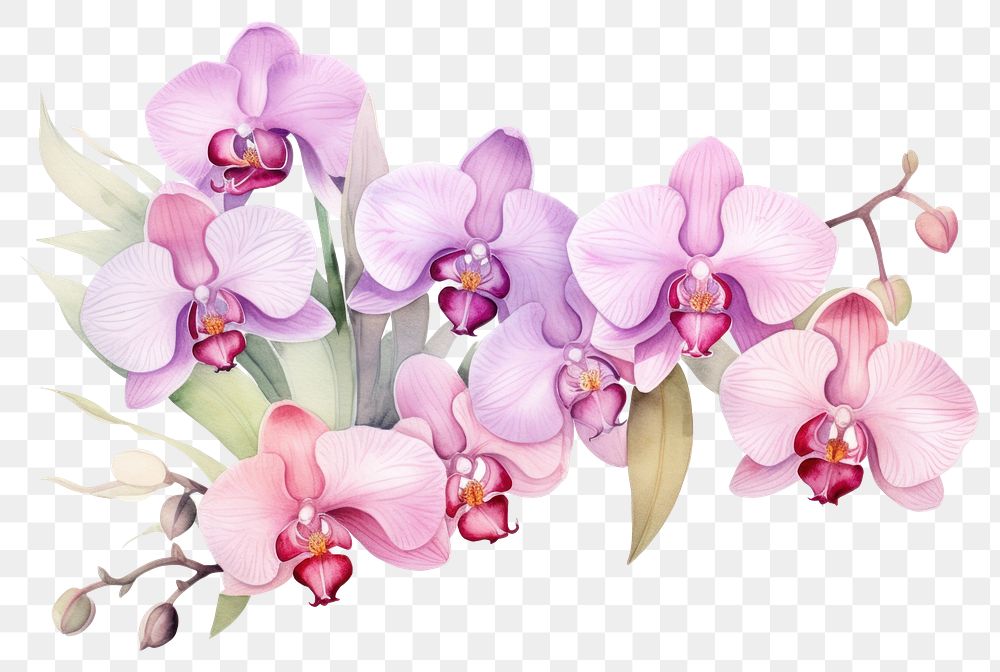PNG Cute pastel orchid flower plant inflorescence.