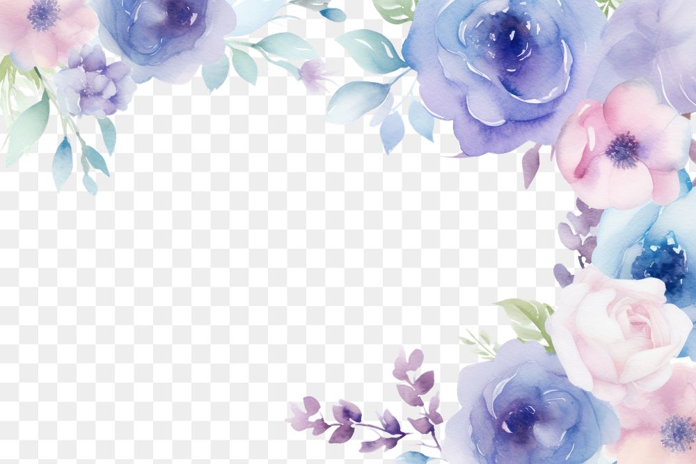 PNG Rose border frame painting pattern flower.