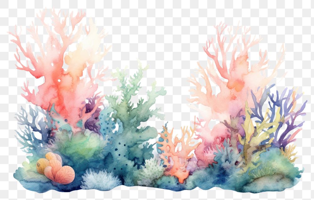PNG Cute pastel coral reef outdoors nature water.