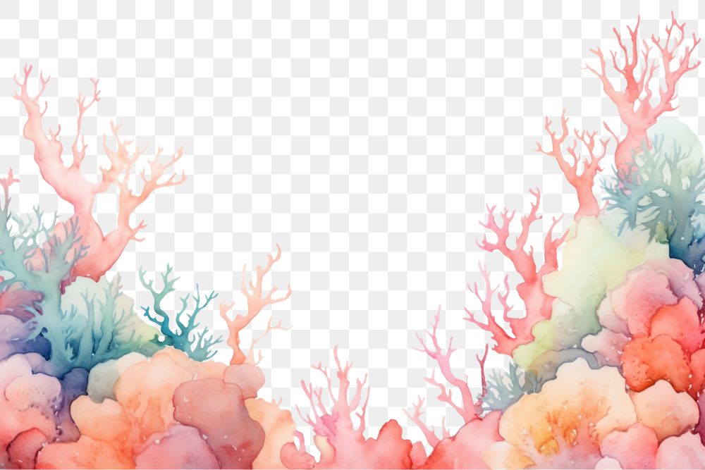 PNG Cute pastel coral outdoors painting nature.