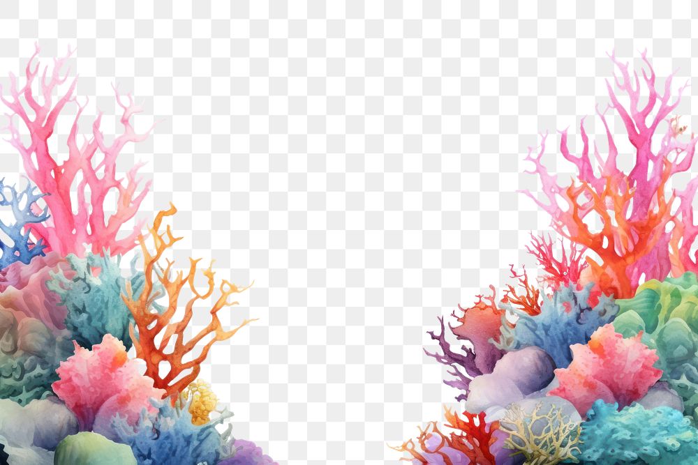 PNG Cute rainbow coral reef outdoors nature water.