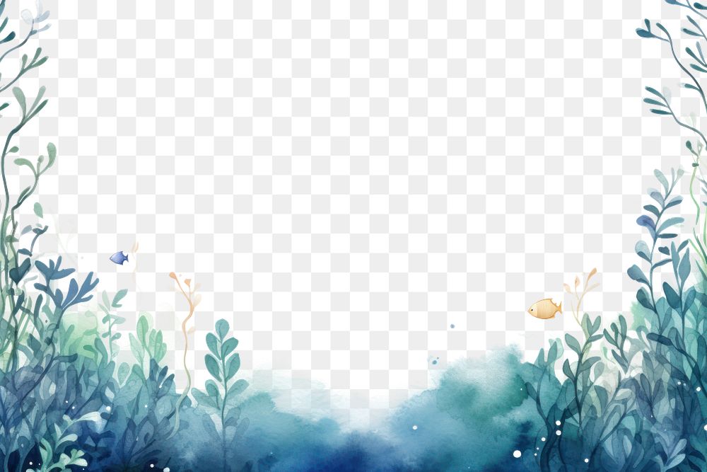 PNG Underwater border outdoors painting pattern.