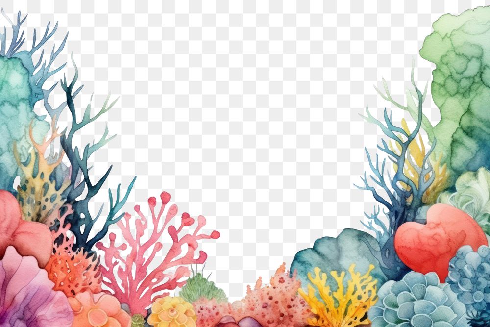 PNG Cute colorful coral reef outdoors painting nature.