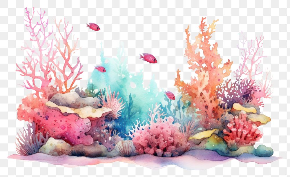 PNG Cute colorful coral reef outdoors aquarium nature.