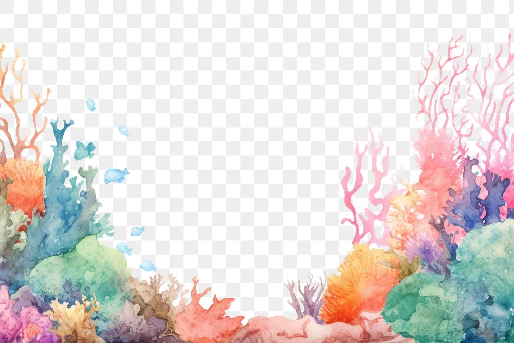 PNG Cute colorful coral reef outdoors painting nature.