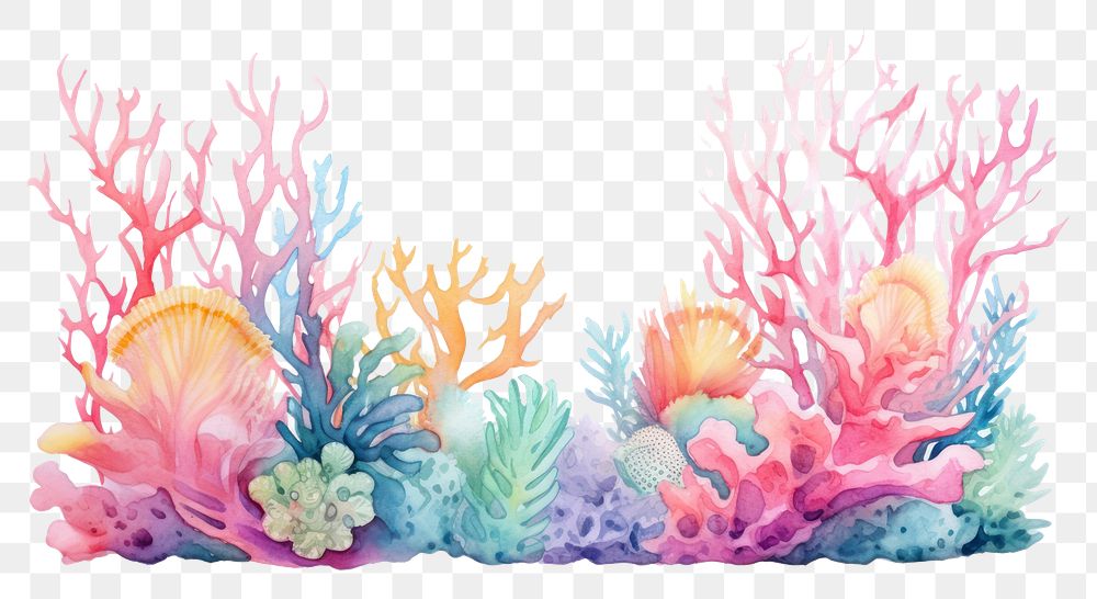 PNG Cute colorful coral reef outdoors nature water.