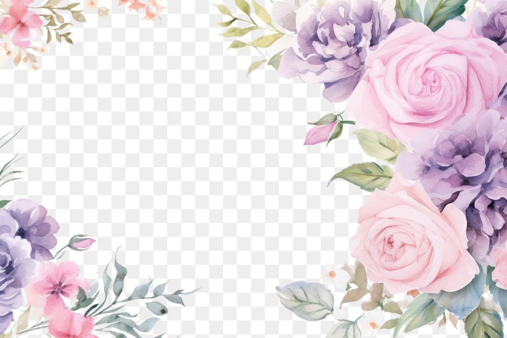PNG Bouquet border frame painting pattern flower.