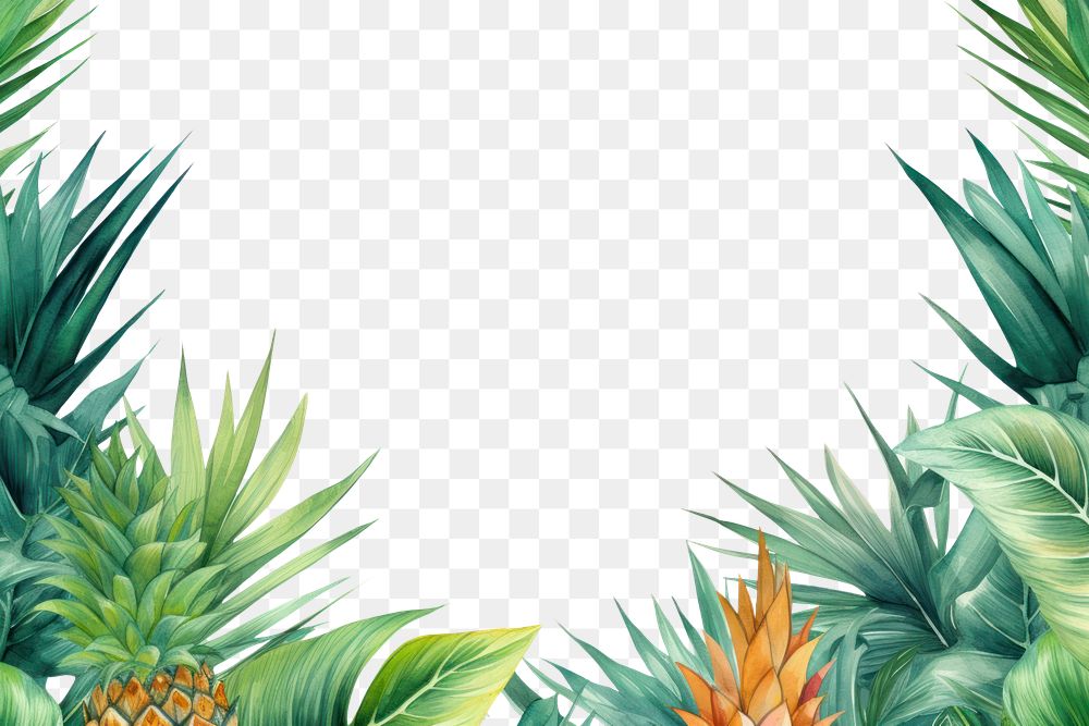 PNG Pineapple tropical leaves plant fruit bromeliaceae.