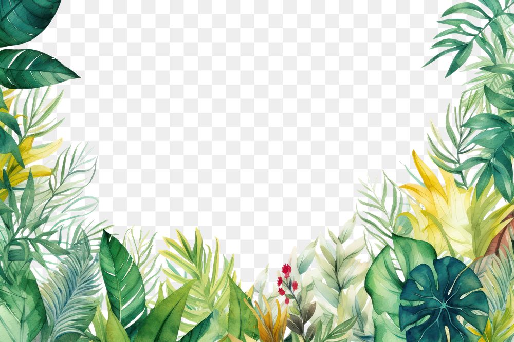 PNG Tropical leaves outdoors painting pattern.