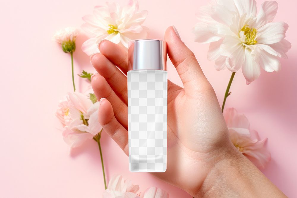 Perfume bottle png mockup, transparent design