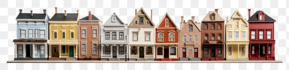 PNG  American small town buildings architecture house white background.