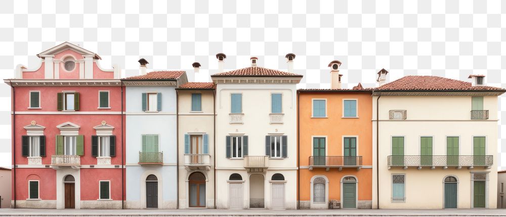 PNG  Architecture photo of italian townhouses building city neighbourhood.