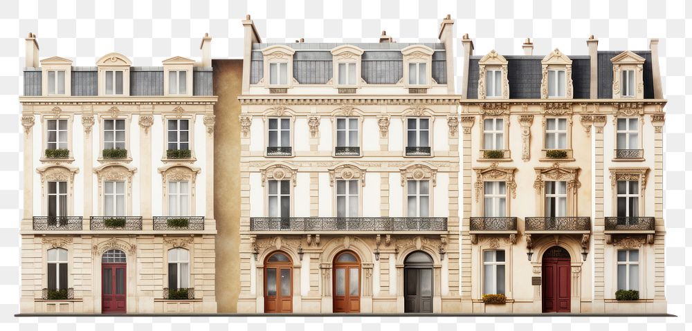 PNG  Paris row house architecture building window.