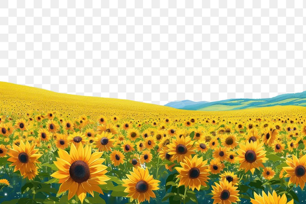PNG  Sunflowers fields landscape backgrounds outdoors.