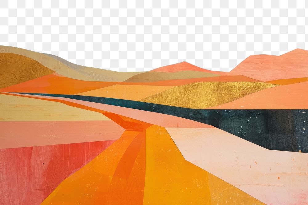 PNG Desert abstract painting art.