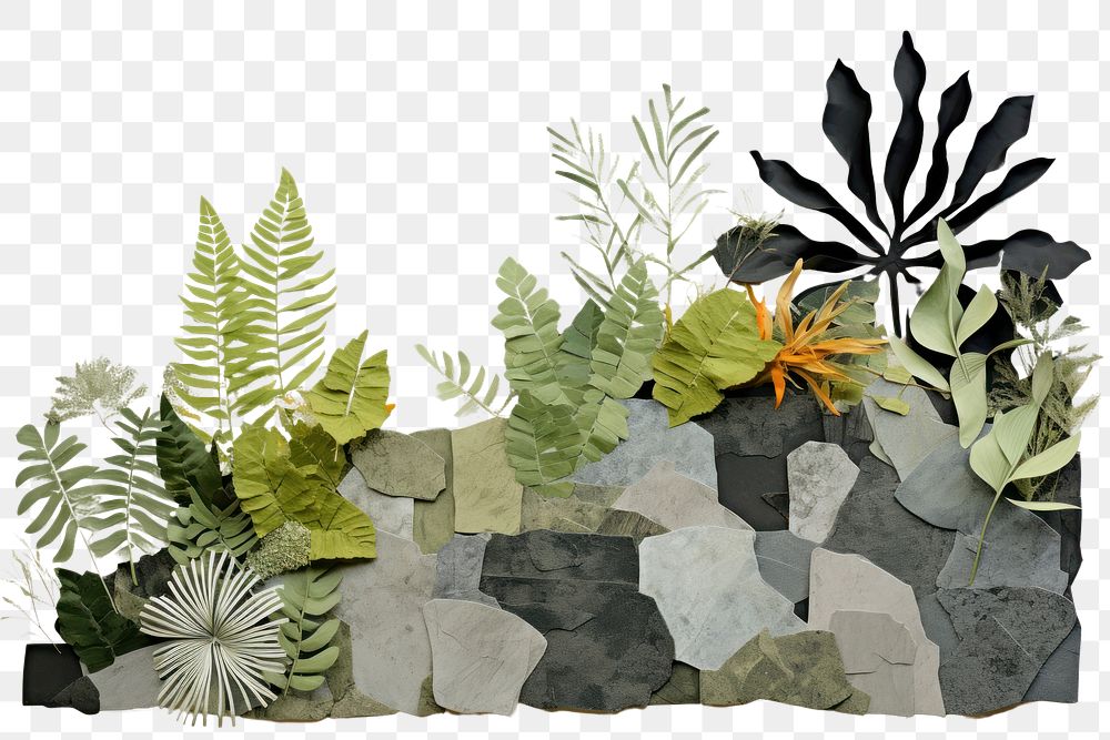 PNG Garden plant collage herbs.