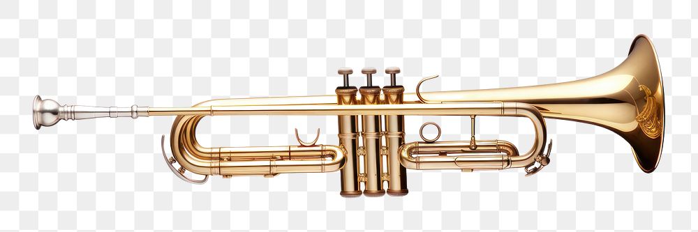 PNG  Isolated trumpet horn white background performance.