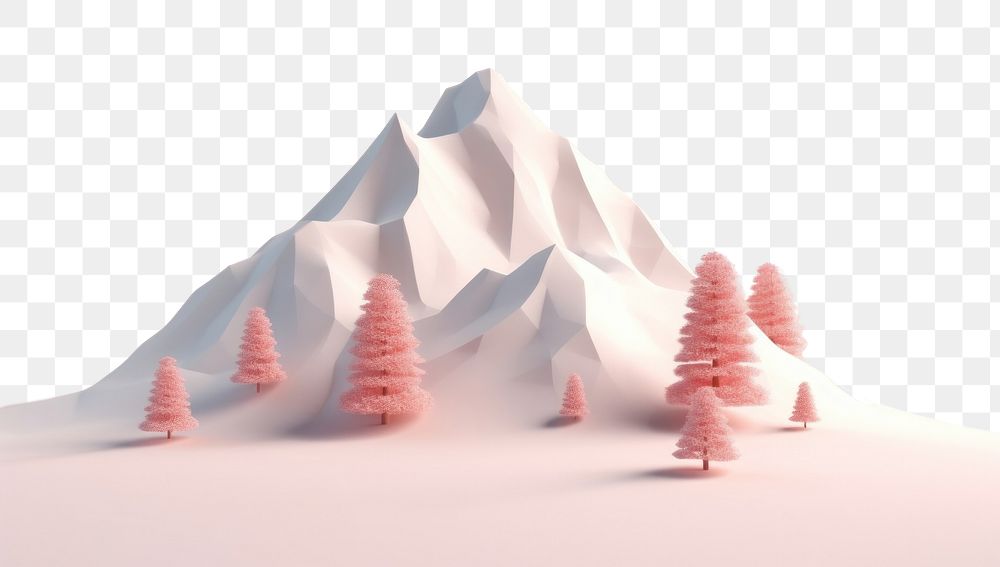 PNG Winter mountain nature snow art. AI generated Image by rawpixel.