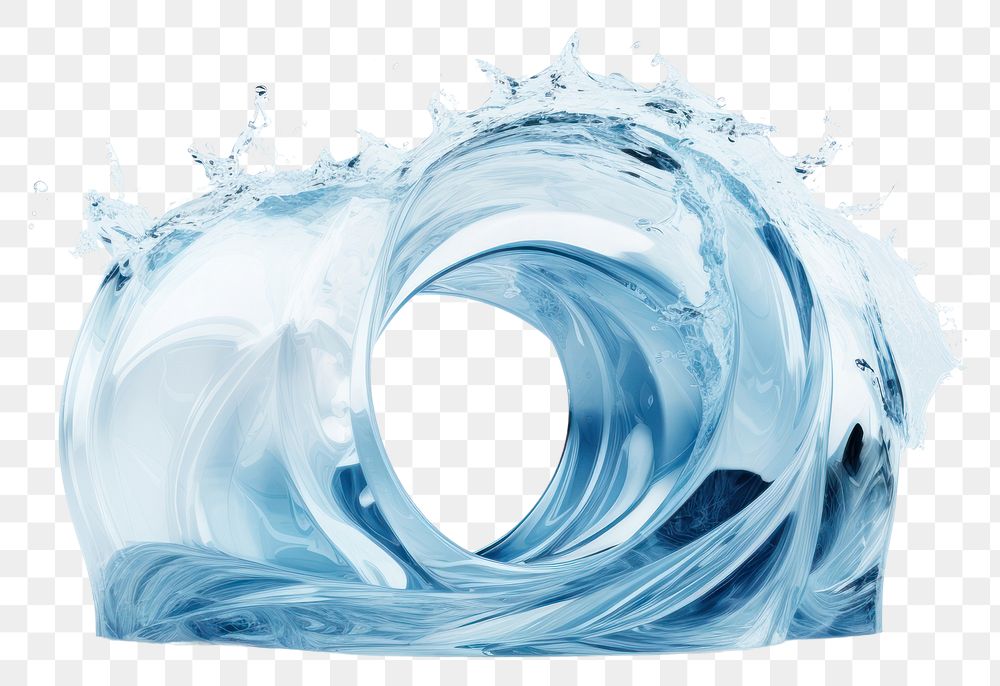 PNG Water wave blue ice.