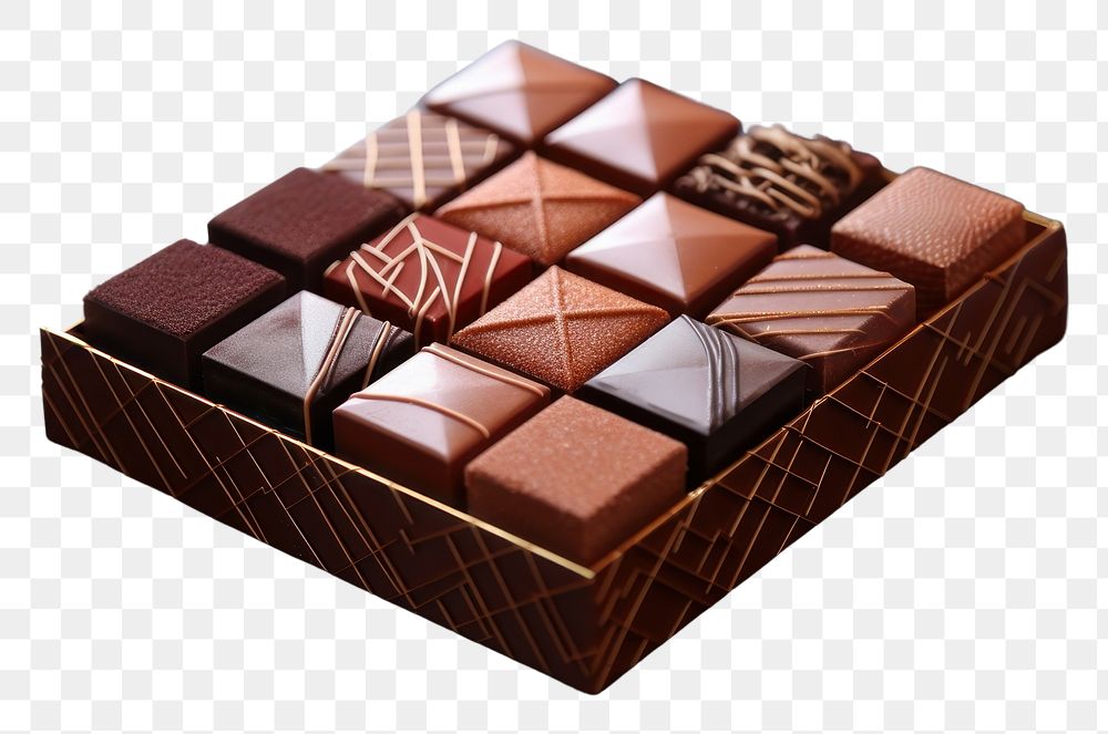 PNG Geometry shaped chocolate arrangement dessert food confectionery.