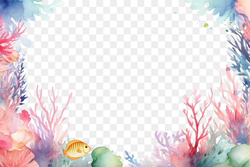 PNG Marine life outdoors painting pattern.