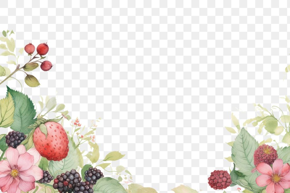 PNG Berry raspberry painting pattern.