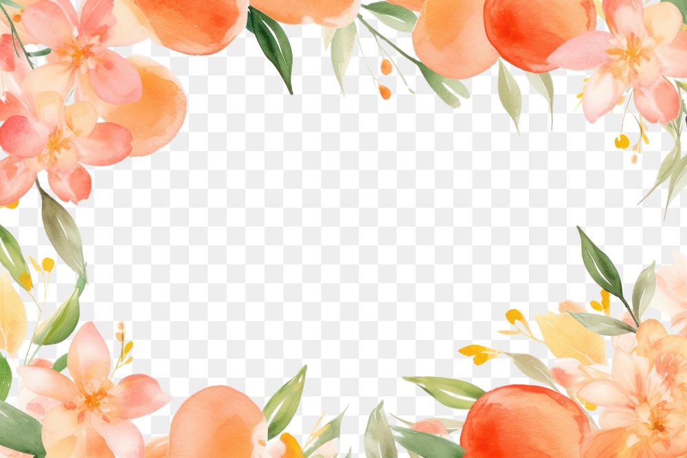PNG Tangerine painting flower plant.