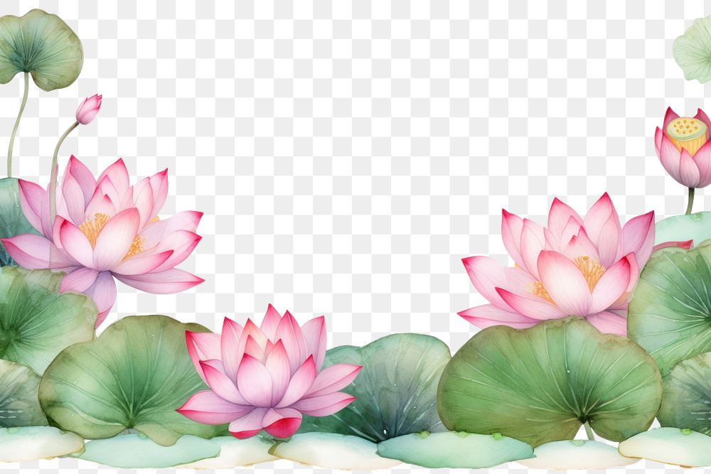 PNG Water lily painting flower plant.