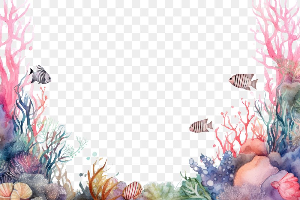 PNG Deep sea life outdoors aquarium painting.