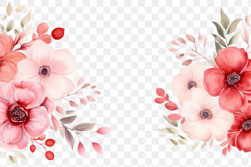 PNG Minimal red bouquet pattern flower petal.