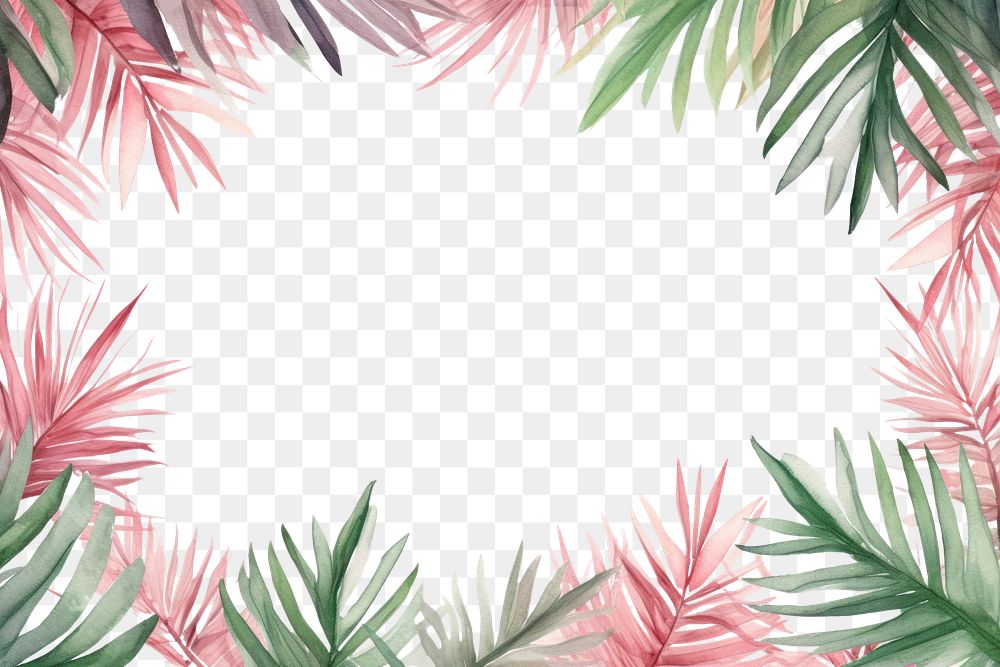 PNG Palm leaves painting pattern nature.