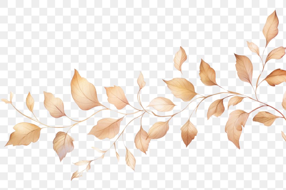 PNG Gold leave pattern plant leaf.