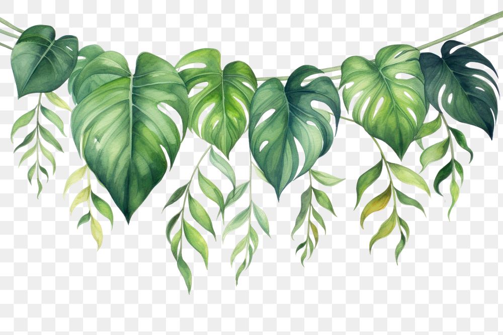 PNG Tropical leaves plant green leaf.