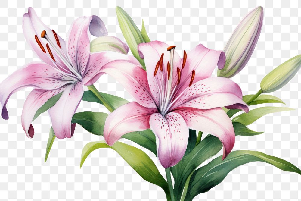 PNG Lily flower plant pink