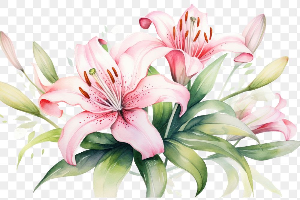 PNG Lily flower plant pink