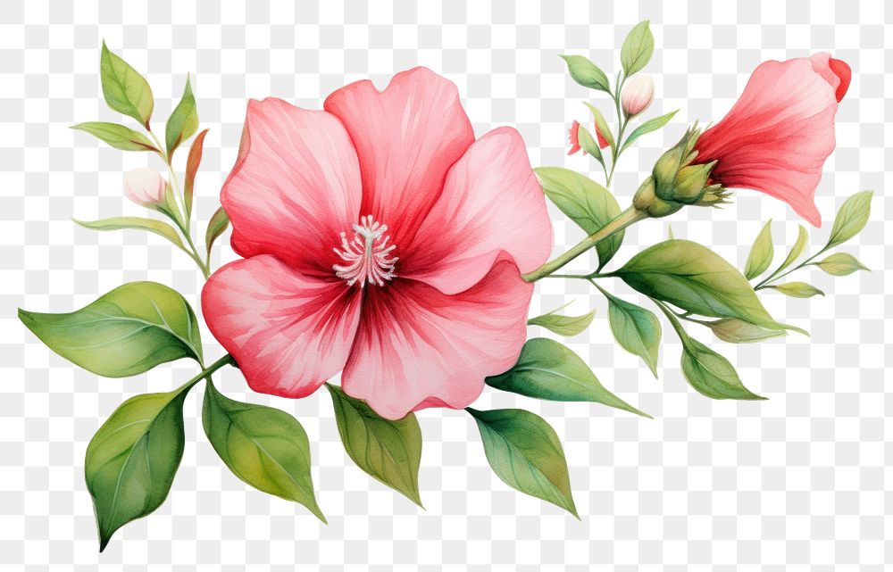 PNG Red flower hibiscus plant pink.