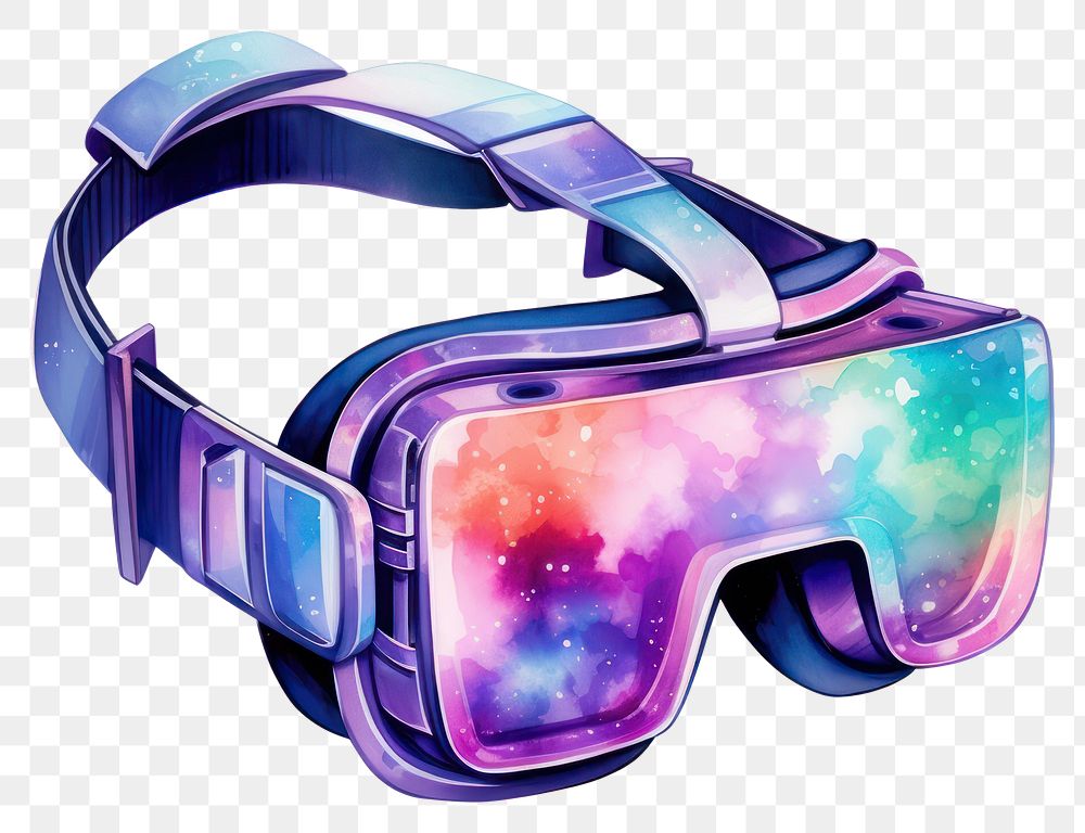 PNG Metaverse in Watercolor style glasses white background accessories.