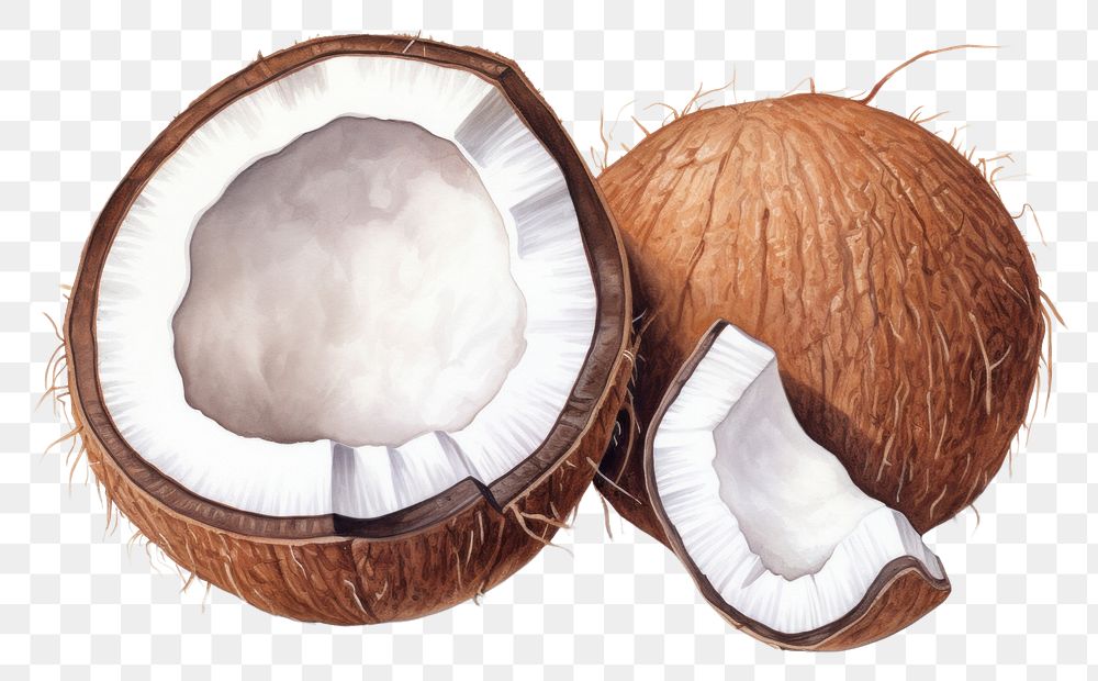PNG  Coconut food eggshell produce. AI generated Image by rawpixel.