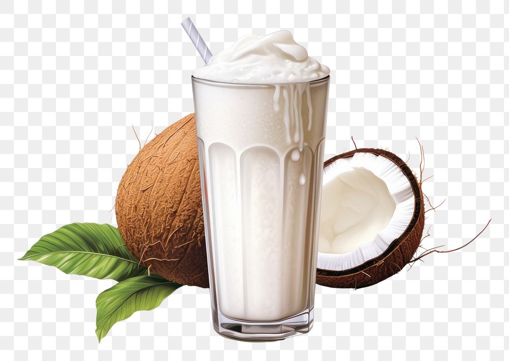 PNG Coconut shake fruit drink plant. AI generated Image by rawpixel.