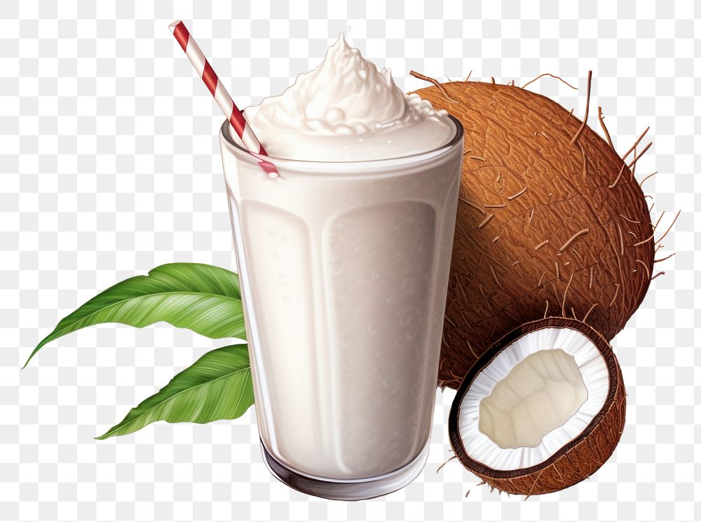 PNG Coconut shake smoothie fruit milk. AI generated Image by rawpixel.