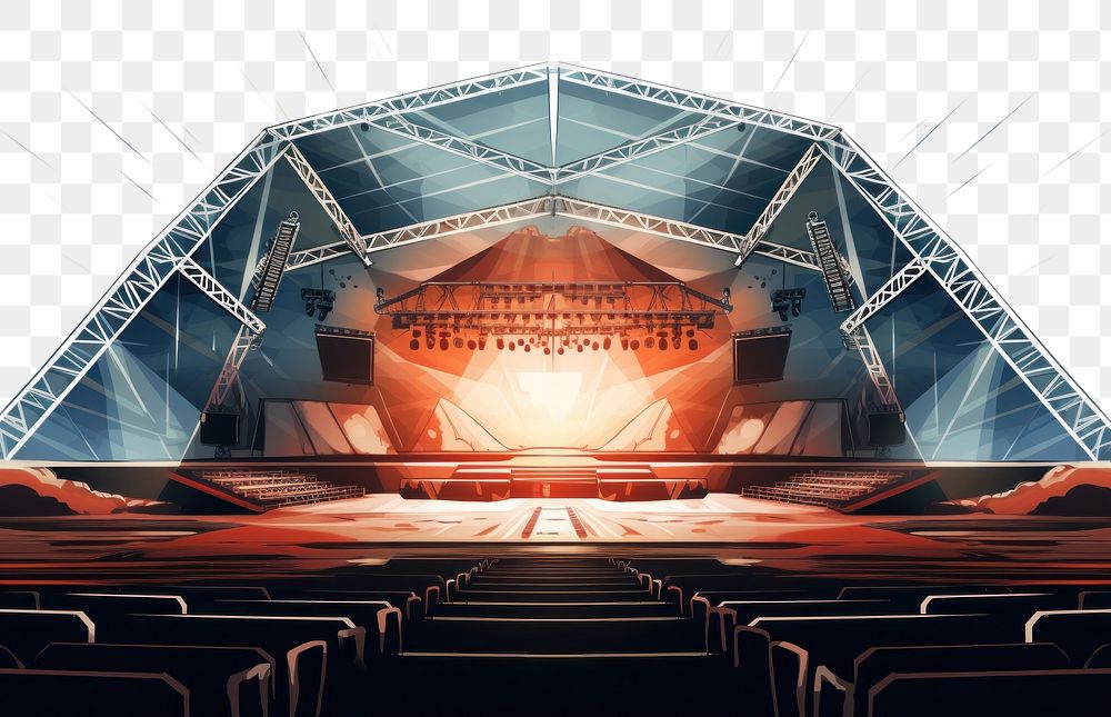 PNG Concert arena auditorium stage architecture. AI generated Image by rawpixel.