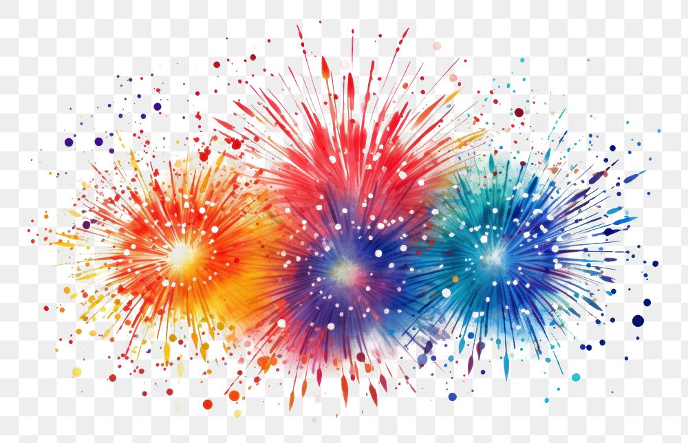 PNG Celebration fireworks white background creativity splattered. AI generated Image by rawpixel.