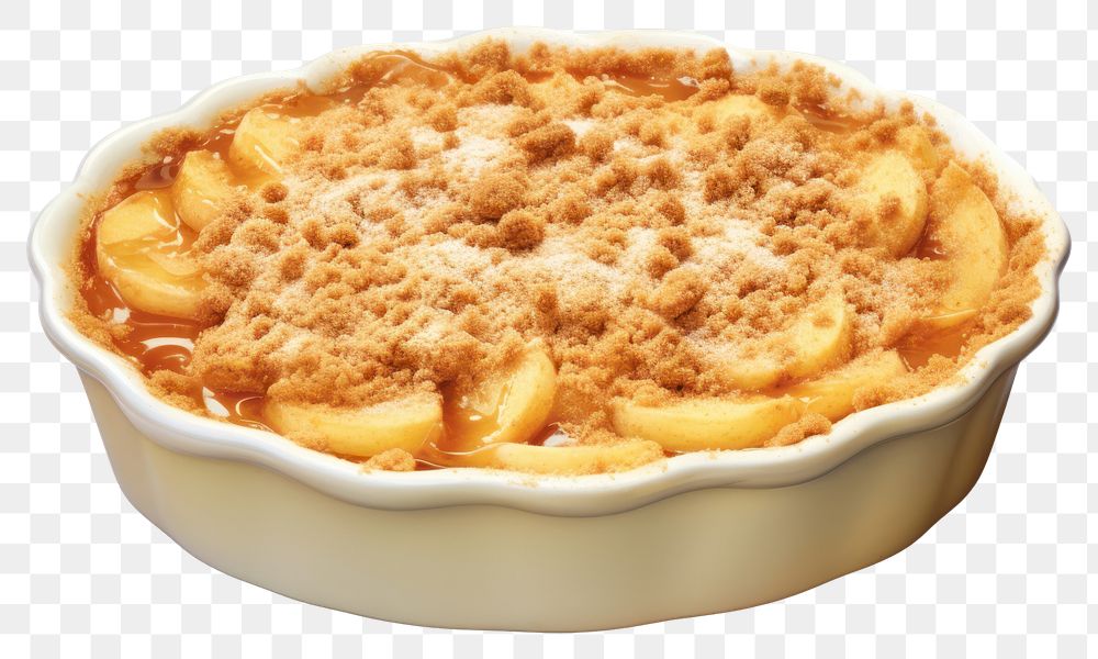PNG  Apple crumble dessert food pie. AI generated Image by rawpixel.
