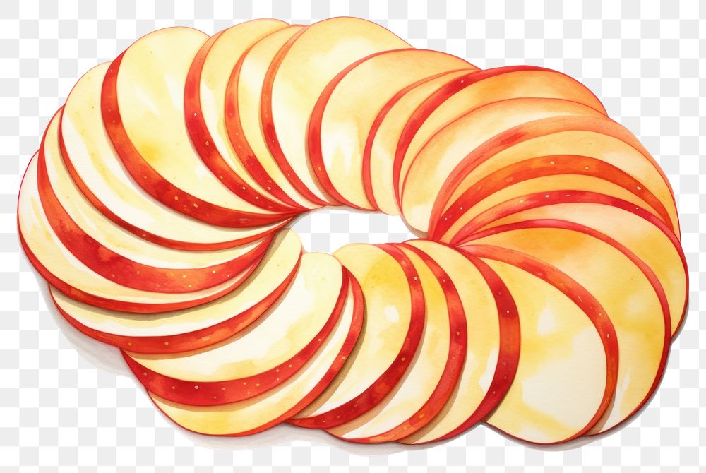 PNG  Apple slices plant food white background. AI generated Image by rawpixel.