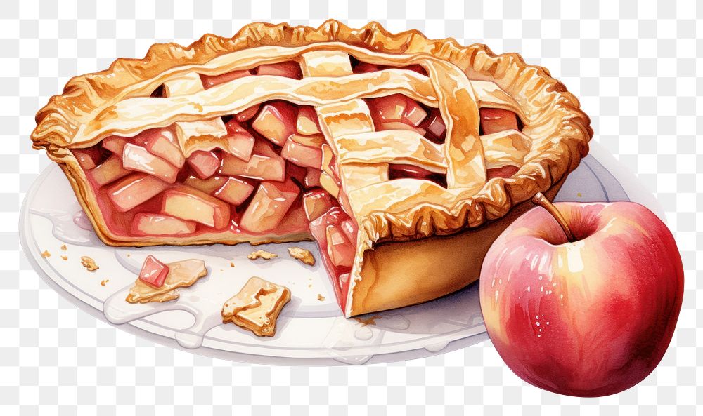 PNG Apple pie dessert plant food. AI generated Image by rawpixel.