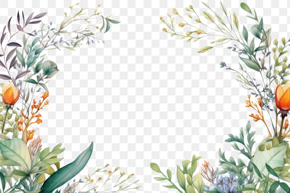 PNG Leavf frame backgrounds pattern drawing. AI generated Image by rawpixel.